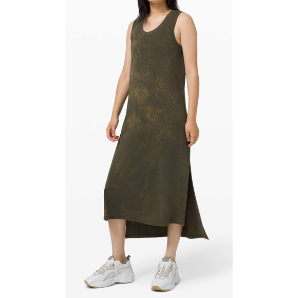 lululemon athletica Dresses & Skirts - Lululemon All Yours Tank Maxi Dress Cloudy Wash Dark Olive Green No Size 8 10 ?